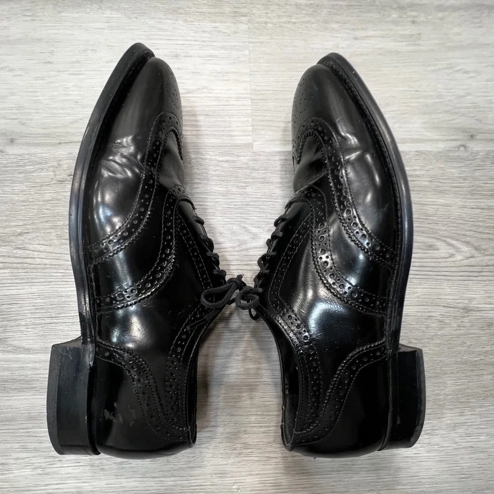 Nunn Bush Black Leather Wingtip‎ Brogue Oxford Dress Shoes Mens Size 8D